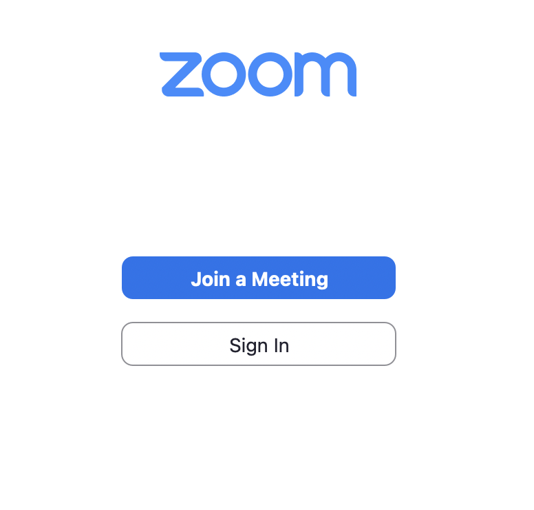 Zoom interface signed out
